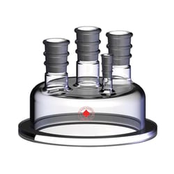 Ace Glass, Inc. Head, 24/40 center, (2)24/40 sides, (1)10/30, 168mm OD x 130mm ID flat flange