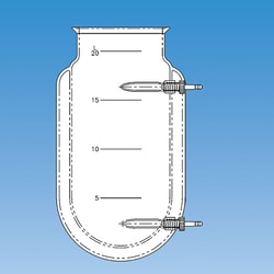 Ace Glass, Inc. Flask, jacketed, 1L, 100mm(4in) ground Duran; O-ring groove flange, #11 Ace-Thred™; inlet/outlet for3/8in ID tubing