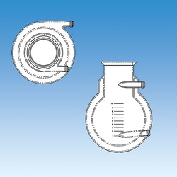 Ace Glass, Inc. Flask, reaction, jacketed, 12L, 6in grooved flange, 28/15 O-ring ball joints on jacket inlet/outlets