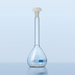Ace Glass, Inc.&nbsp;Volumetric flask, class A, 5000mL, blue lettering, with individual certificate, includes 34/35 polyethylene stopper