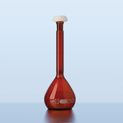 Ace Glass, Inc. Volumetric flask, class A, 25mL, amber, white lettering,