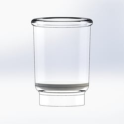 Ace Glass, Inc. 30mL Gooch, high form crucible, with 30mm diameter porosity D (10-20 micron) fritted disc. Height above the fritted disc is 45mm.