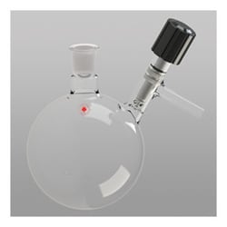 Ace Glass, Inc. Flask, round bottom, 1000mL, 24/40, 0-4mm Hi-Vac valve