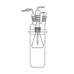 Ace Glass, Inc. Vacuum take-off adapter, 24/40, 2mm double oblique bore, hose barbs for 5/16 or 3/8in ID tubing