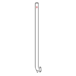 Ace Glass, Inc. 10mm 69cm solid glass stir shaft, polished, button type,