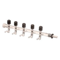 Ace Glass, Inc. Glass manifold with five 0-4mm high vacuum, easy action