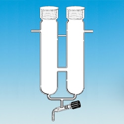 Ace Glass, Inc. Twin chamber, vacuum trap, dry ice, #50 Ace-Thred top, threaded stopcock