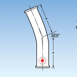Ace Glass, Inc. 3/4 beaded process pipe sweep elbow with a 22.5 degree