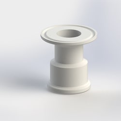 Ace Glass, Inc.&nbsp;Adapter, PTFE, 3/4in beaded pipe to 3/4in sanitary flange