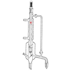 Ace Glass, Inc. Distillation head, automatic reflux control via solenoid valve arrangement.