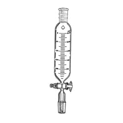 Ace Glass, Inc. 50mL graduated cylindrical funnel, 14/20 top, 14/20 bottom, metering valve stopcock plug
