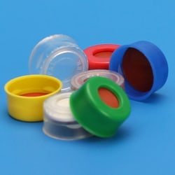 Chemglass Life Sciences Poly Crimp™ Seal, 11mm, Green, PTFE/Silicone Septum