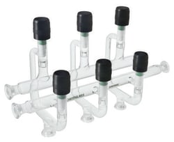 Chemglass Life Sciences 4-Port Airfree Schlenk Inert Gas Vacuum Manifold,