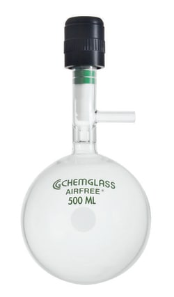 Chemglass Life Sciences 500mL Storage Flask, Cajon, Airfree, Schlenk, 0-8mm Valve, 190mm OAH