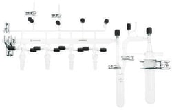 Chemglass Life Sciences 4-Port Vacuum Manifold, Right Handed Trap Assembly,