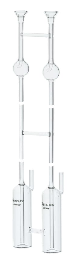 Chemglass Life Sciences Manometer, Bubbler, Double Reservoir, Airfree, Schlenk