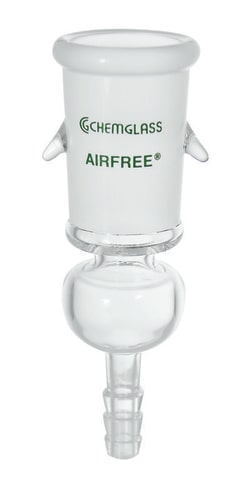 Chemglass Life Sciences Adapter, Hose, Airfree, Schlenk, 24/40 Joint Size,