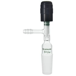 Chemglass Life Sciences Adapter, 24/40 Inner Joint, 0-4 valve, Airfree,