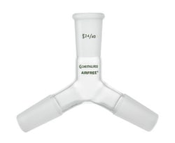 Chemglass Life Sciences&nbsp;Adapter, Connecting, Airfree, Schlenk, (1) 24/40 Outer Joint, (2) 24/40 Inner Joints