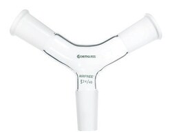 Chemglass Life Sciences&nbsp;Adapter, Connecting, Airfree, Schlenk, (2) 14/20 Outer Joints, (1) 14/20 Inner Joint