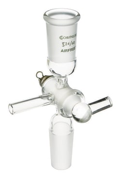 Chemglass Life Sciences Adapter, Flushing, 14/20 Joint Size, 4mm Glass
