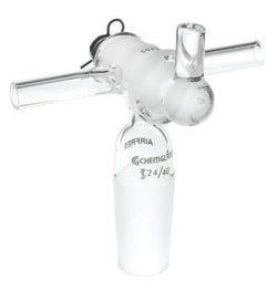 Chemglass Life Sciences&nbsp;Adapter, Vacuum/Inert Gas, 24/40 Inner Joint, 4mm Glass Stpk, Airfree, Schlenk