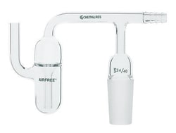 Chemglass Life Sciences Bubbler, Horizontal, 14/20 Inner Joint, Airfree, Schlenk