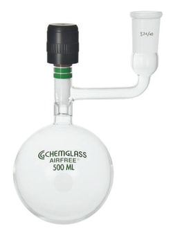 Chemglass Life Sciences 250mL Flask, Storage, 24/40 Outer Joint, Airfree, Schlenk