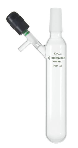 Chemglass Life Sciences 50mL Tube, Reaction, 14/20 Inner Joint, 0-4mm Valve,
