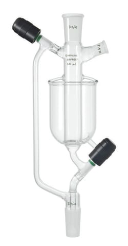 Chemglass Life Sciences 150mL Funnel, Cold Addition, 24/40 Top Outer, 14/20 Lower Inner, 340mm OAL, Airfree, Schlenk