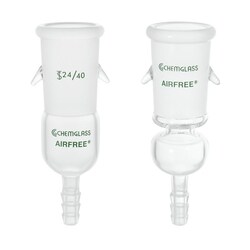 Chemglass Life Sciences&nbsp;Adapter, Hose, Airfree, Schlenk, 24/40 Joint Size, 10.5mm Hose Connection size, Style B