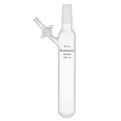 Chemglass Life Sciences 25mL Tube, Reaction, 14/20 Inner Joint, 2mm Glass Stpk, Airfree, Schlenk