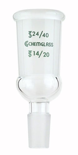 Chemglass Life Sciences Adapter, Connecting, 55/50 Top Outer, 24/40 Lower