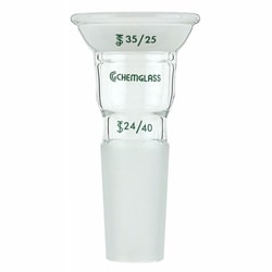 Chemglass Life Sciences&nbsp;Adapter, Connecting, 28/15 Top Socket, 24/40 Lower Inner