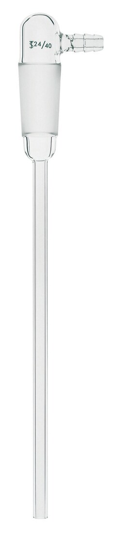 Chemglass Life Sciences&nbsp;Adapter, Inlet, 29/42 Inner Joint, Bent 90°, 200mm Length Below Joint