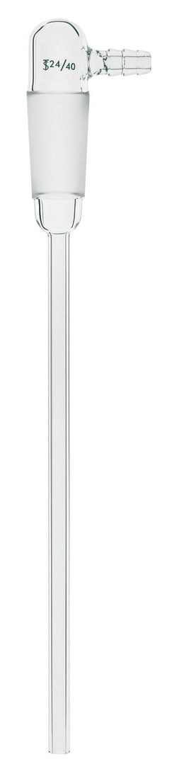 Chemglass Life Sciences&nbsp;Adapter, Inlet, 19/22 Inner Joint, Bent 90°, 75mm Length Below Joint