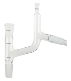 Chemglass Life Sciences Adapter, Distillation, Claisen, 14/20 Joint Size, 10/18 Thermometer Joint For 25mm Immersion, 105mm H x 100mm W
