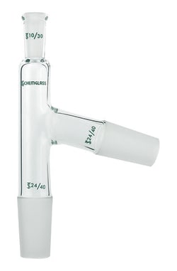 Chemglass Life Sciences Adapter, Distillation, 75°, 19/22 Inner Joints, 10/18 Thermometer Joint For 25mm Immersion