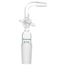 Chemglass Life Sciences&nbsp;Adapter, Flow Control, 90°, 2mm Stpk, 24/40 Inner Joint