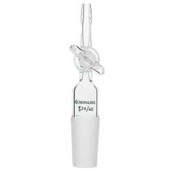 Chemglass Life Sciences&nbsp;Adapter, Flow Control, Straight, 2mm Stpk, 19/22 Inner Joint