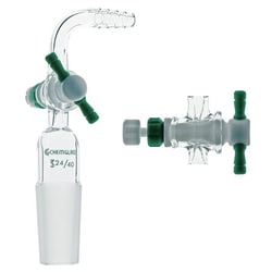 Chemglass Life Sciences&nbsp;Adapter, Flow Control, 90°, 2mm Stpk, 24/40 Inner Joint