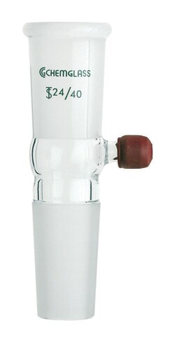 Chemglass Life Sciences&nbsp;Adapter, Syringe Addition, 24/40 Joint Size, 105mm Height