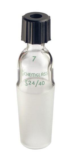 Chemglass Life Sciences&nbsp;Adapter, Thermometer, Inlet, 45/50 Inner Joint, 95mm Height, #15 Chem-Thread