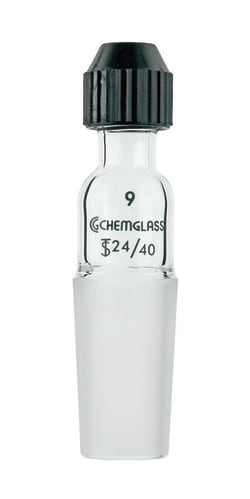 Chemglass Life Sciences Adapter, Universal, Inlet, 24/40 Inner Joint, #15 Chem-Thread