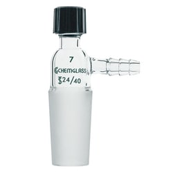 Chemglass Life Sciences&nbsp;Adapter, Inlet, 24/40 Inner Joint, Hose Connection