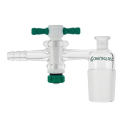 Chemglass Life Sciences Adapter, Outer to 29/26 Inner, Vacuum, Stopcock,