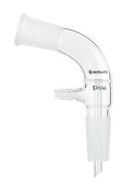 Chemglass Life Sciences Adapter, Vacuum Take-Off, Style "B", 105°, 14/20