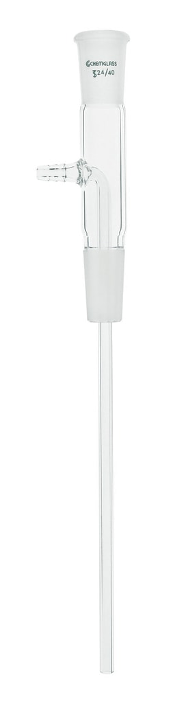 Chemglass Life Sciences Adapter, Gas Inlet, 24/40 Joint Size, Hose Connection,