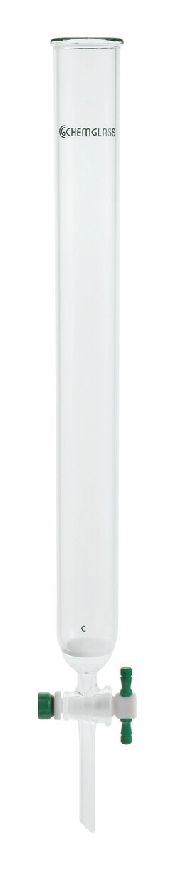 Chemglass Life Sciences Column, Chromatography, 1/2in ID X 10in E.L., 2mm Stopcock