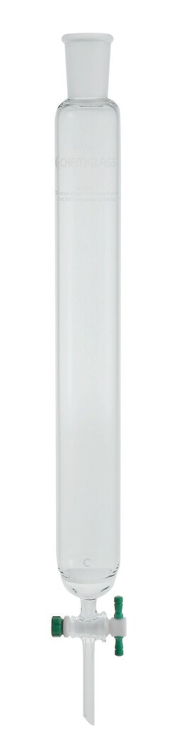 Chemglass Life Sciences Column, Chromatography, 24/40 Outer Joint, 1/2in ID X 10in E.L., 2mm Stopcock